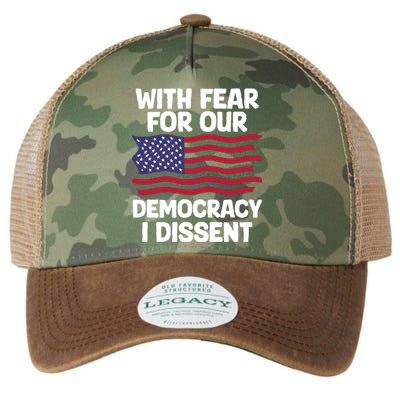 With Fear For Our Democracy I Dissent Legacy Tie Dye Trucker Hat