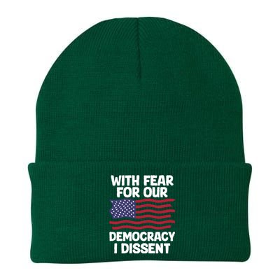 With Fear For Our Democracy I Dissent Knit Cap Winter Beanie