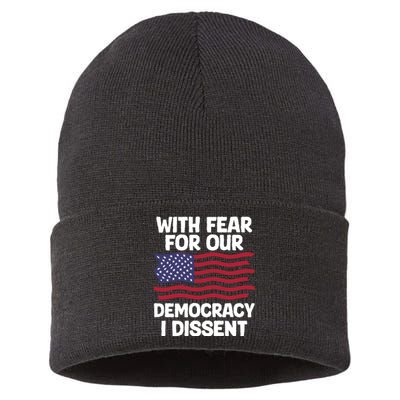 With Fear For Our Democracy I Dissent Sustainable Knit Beanie