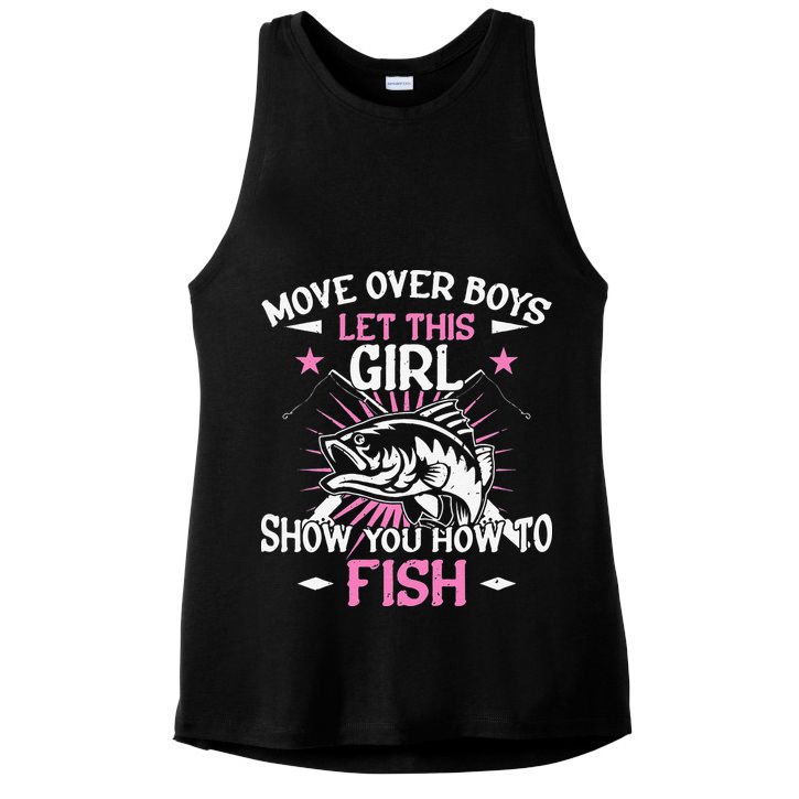 Womens Funny Fishing Let This Show You How To Fish Ladies PosiCharge Tri-Blend Wicking Tank