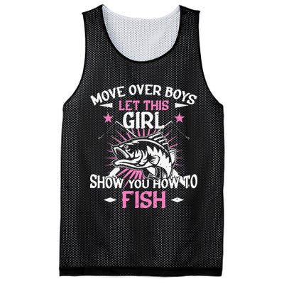 Womens Funny Fishing Let This Show You How To Fish Mesh Reversible Basketball Jersey Tank