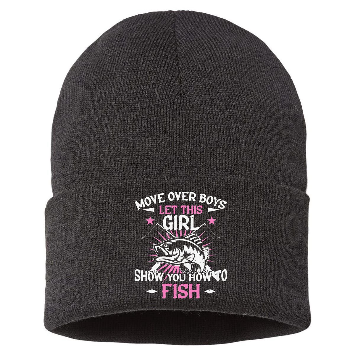 Womens Funny Fishing Let This Show You How To Fish Sustainable Knit Beanie