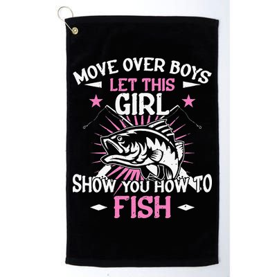 Womens Funny Fishing Let This Show You How To Fish Golf Towel