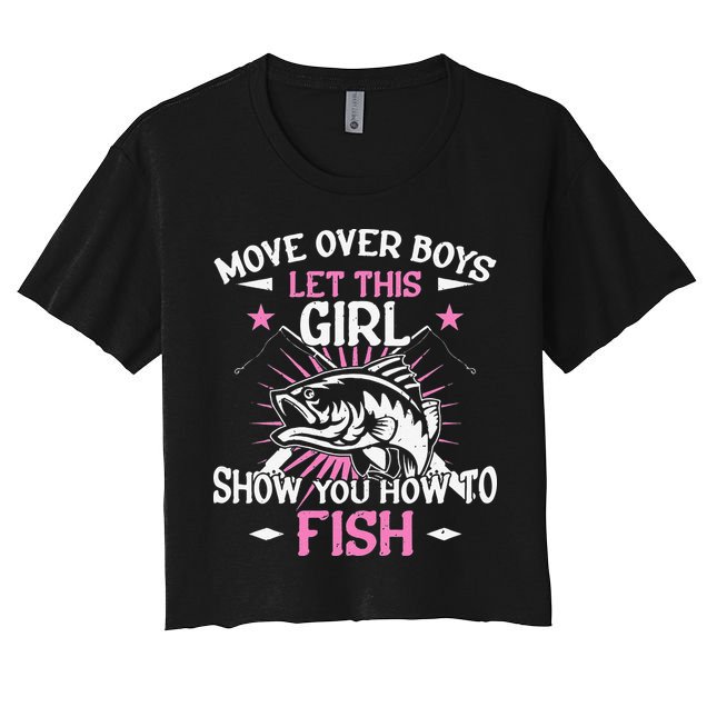 Womens Funny Fishing Let This Show You How To Fish Crop Top