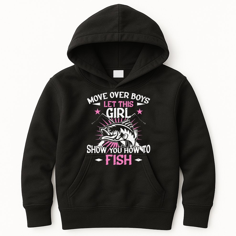 Womens Funny Fishing Let This Show You How To Fish Kids Hoodie