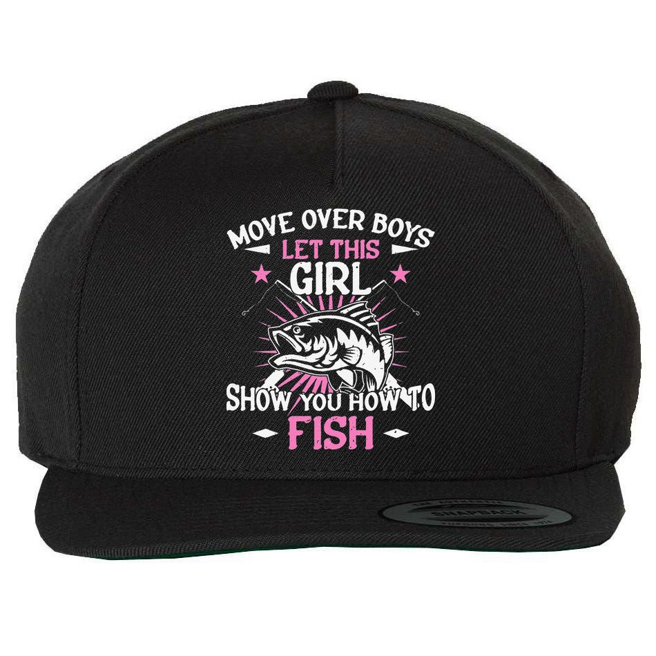 Womens Funny Fishing Let This Show You How To Fish Wool Snapback Cap