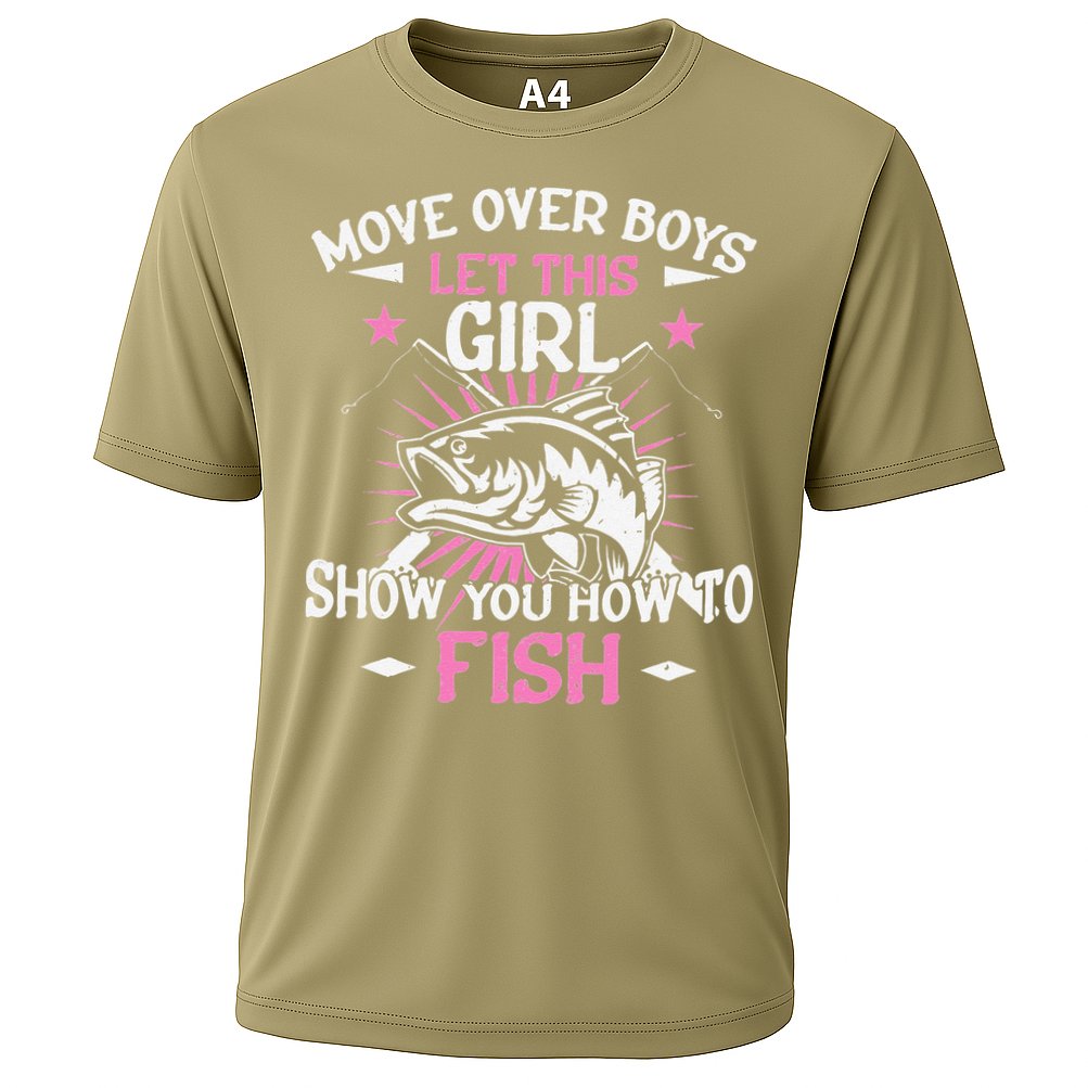 Womens Funny Fishing Let This Show You How To Fish Cooling Performance Crew T-Shirt