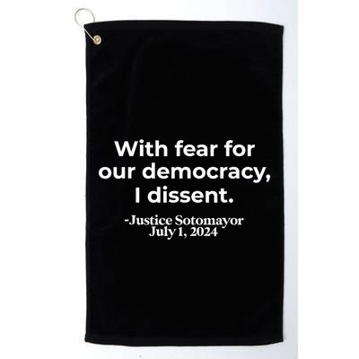 With Fear For Our Democracy I Dissent Golf Towel