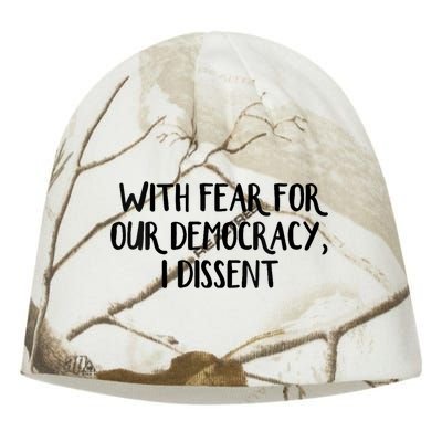 With Fear For Our Democracy I Dissent Trending Design Kati - Camo Knit Beanie