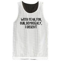 With Fear For Our Democracy I Dissent Trending Design Mesh Reversible Basketball Jersey Tank