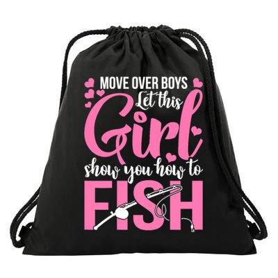 Wo Fishing for Girl Fish Bass Fishing Drawstring Bag