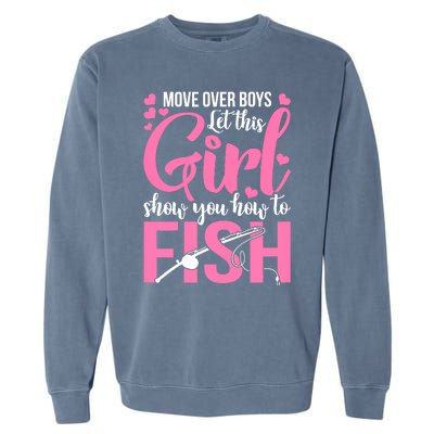 Wo Fishing for Girl Fish Bass Fishing Garment-Dyed Sweatshirt