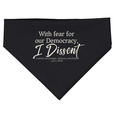 With Fear For Our Democracy I Dissent Scotus Immunity Case USA-Made Doggie Bandana