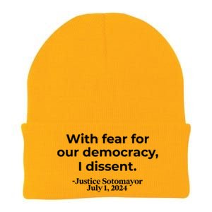 With Fear For Our Democracy I Dissent Knit Cap Winter Beanie