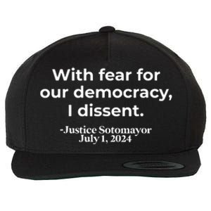 With Fear For Our Democracy I Dissent Wool Snapback Cap