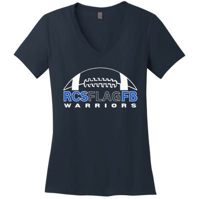 Warriors Flag Football Women's V-Neck T-Shirt