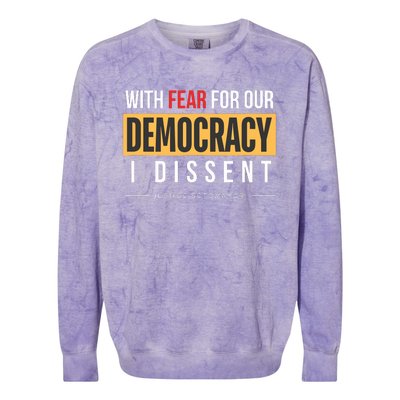 With Fear For Our Democracy Colorblast Crewneck Sweatshirt