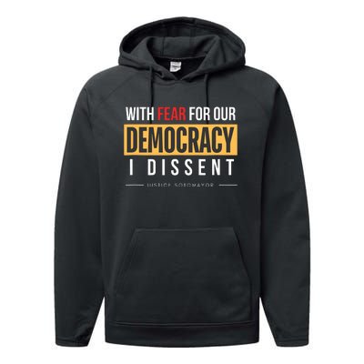 With Fear For Our Democracy Performance Fleece Hoodie