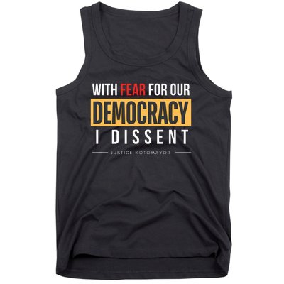 With Fear For Our Democracy Tank Top