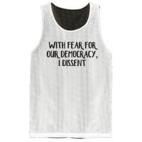 With Fear For Our Democracy I Dissent Mesh Reversible Basketball Jersey Tank