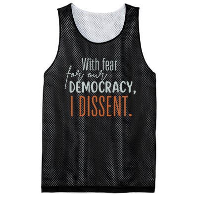 With Fear For Our Democracy I Dissent Mesh Reversible Basketball Jersey Tank