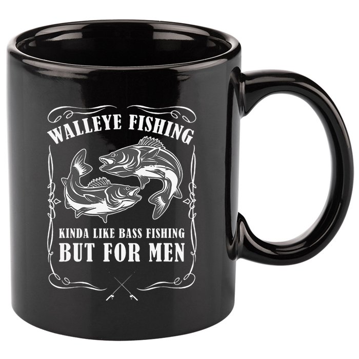 Walleye Fishing For Funny Fishing 11oz C Handle Ceramic Mug