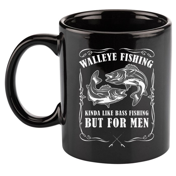 Walleye Fishing For Funny Fishing 11oz C Handle Ceramic Mug