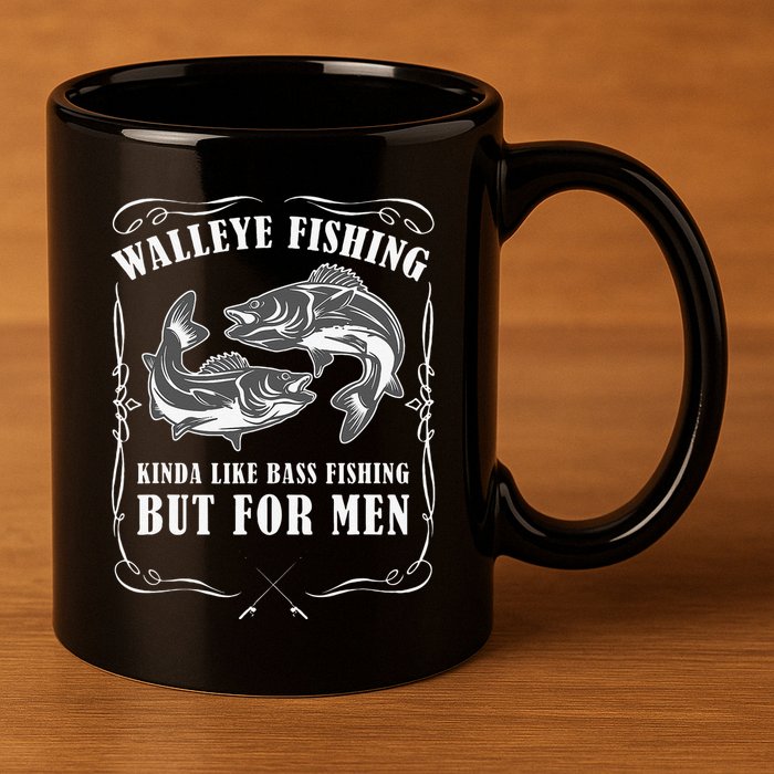 Walleye Fishing For Funny Fishing 11oz C Handle Ceramic Mug