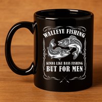 Walleye Fishing For Funny Fishing 11oz C Handle Ceramic Mug