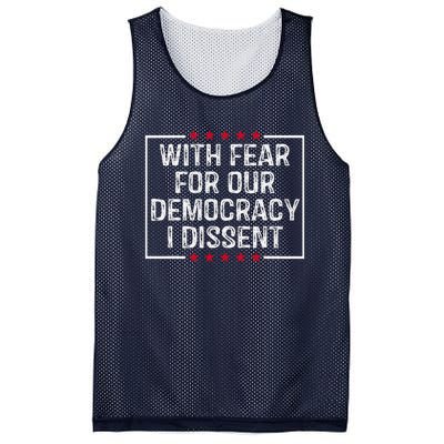 With Fear For Our Democracy I Dissent Mesh Reversible Basketball Jersey Tank