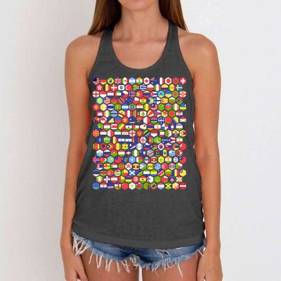 World Flags Flags Of The World Nations Flags Women's Knotted Racerback Tank