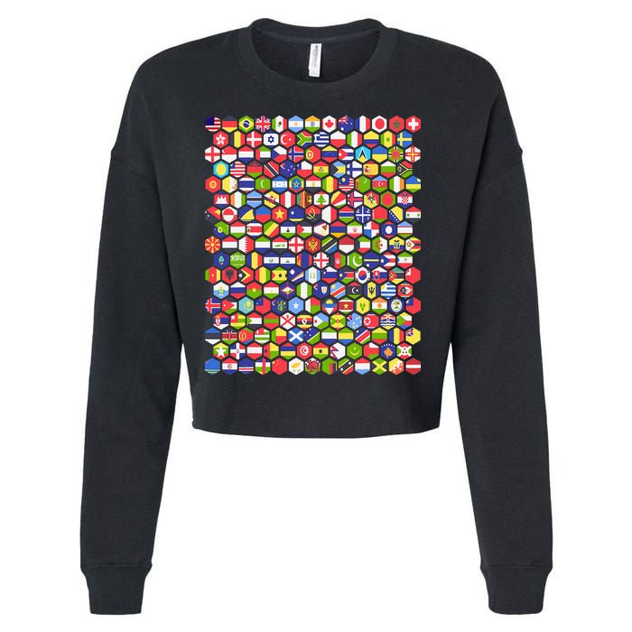 World Flags Flags Of The World Nations Flags Cropped Pullover Crew