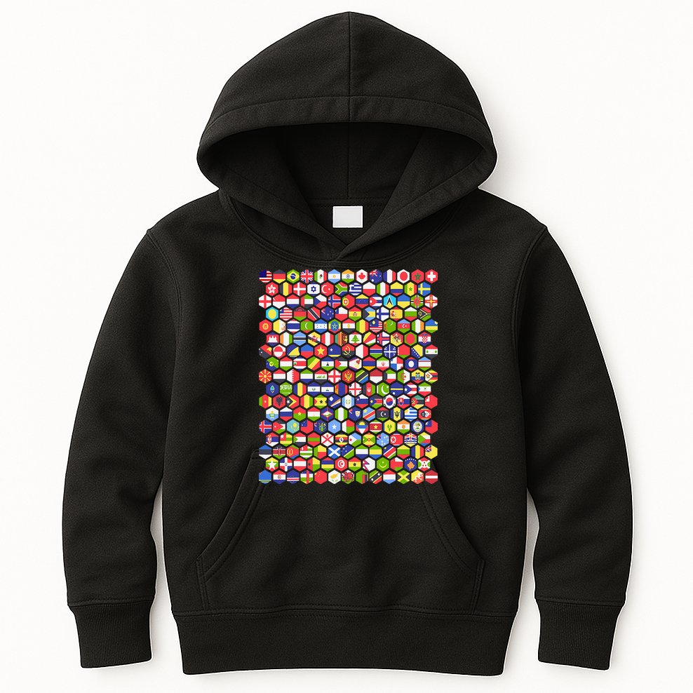 World Flags Flags Of The World Nations Flags Kids Hoodie