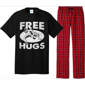 Wrestling Funny Free Hugs Wrestling Gift Pajama Set