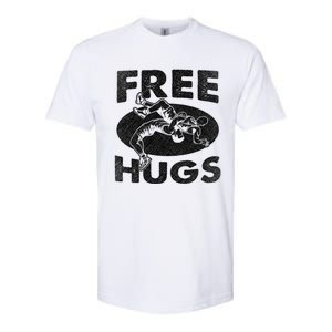 Wrestling Funny Free Hugs Wrestling Gift Softstyle CVC T-Shirt