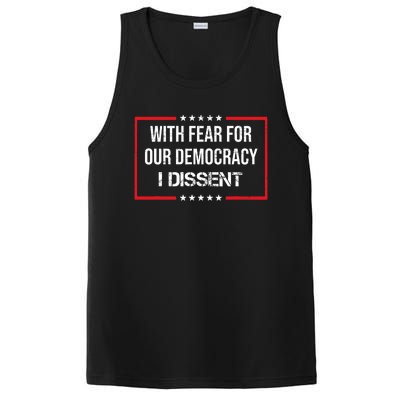 With Fear For Our Democracy I Dissent Funny Immunity Quote PosiCharge Competitor Tank