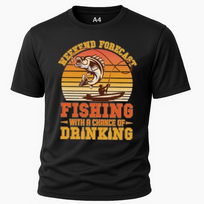 Weekend Forcast Fishing With A Chance Of Drinking Performance Shirt