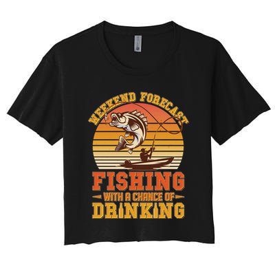 Weekend Forcast Fishing With A Chance Of Drinking Crop Top