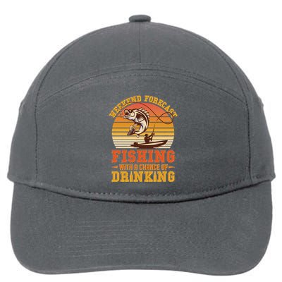 Weekend Forcast Fishing With A Chance Of Drinking 7-Panel Snapback Hat