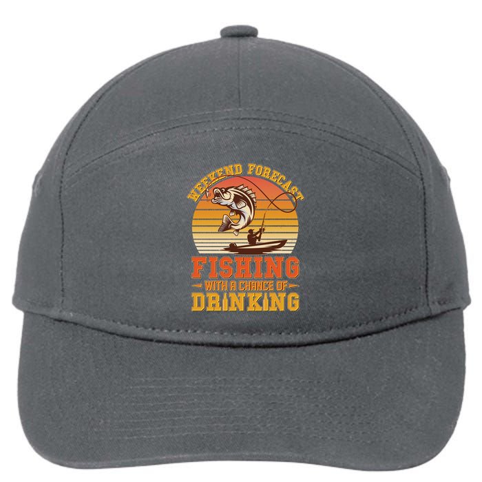 Weekend Forcast Fishing With A Chance Of Drinking 7-Panel Snapback Hat