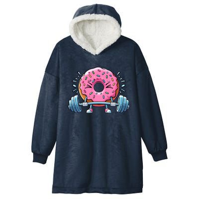 Weightlifing Funny Fitness Workout Gym Donut Lover Doughnut Gift Hooded Wearable Blanket