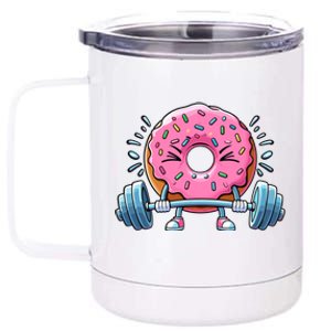 Weightlifing Funny Fitness Workout Gym Donut Lover Doughnut Gift 12 oz Stainless Steel Tumbler Cup