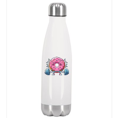 Weightlifing Funny Fitness Workout Gym Donut Lover Doughnut Gift Stainless Steel Insulated Water Bottle