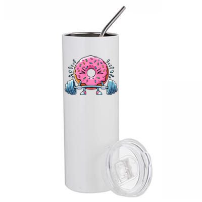 Weightlifing Funny Fitness Workout Gym Donut Lover Doughnut Gift Stainless Steel Tumbler