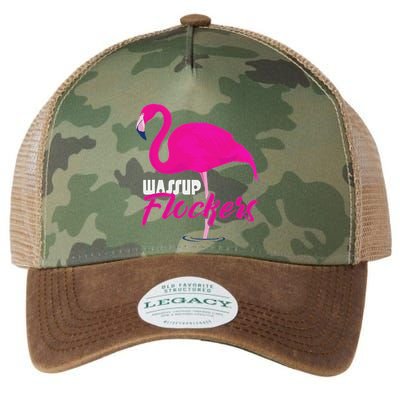 Wassup Flockers Funny Flamingo Legacy Tie Dye Trucker Hat
