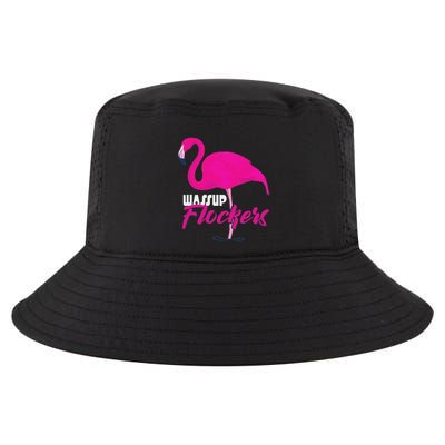 Wassup Flockers Funny Flamingo Cool Comfort Performance Bucket Hat