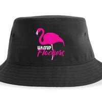 Wassup Flockers Funny Flamingo Sustainable Bucket Hat