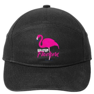 Wassup Flockers Funny Flamingo 7-Panel Snapback Hat