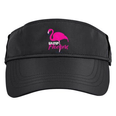 Wassup Flockers Funny Flamingo Adult Drive Performance Visor