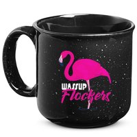 Wassup Flockers Funny Flamingo 15oz Campfire Ceramic Mug